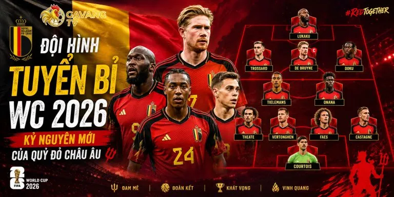 Đội hình tuyển Bỉ WC 2026: Kỷ nguyên mới của Quỷ đỏ châu Âu