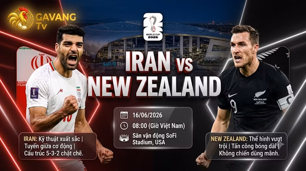 Nhận định bóng đá trận Iran vs New Zealand lúc 08h00 ngày 16/06 tại vòng bảng World Cup 2026 cùng chuyên gia Gavang TV.